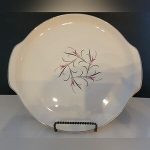 Vintage Salem China Serenade Simplicity 12" Platter w/ Handles 1950s Salem, Ohio